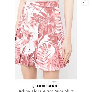 J. Lindeberg Pink Floral-Print Mini Skirt